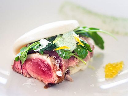 Albacore with Chard, Rocket and Citrus