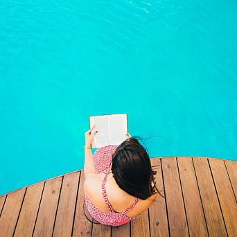 Reading by the pool