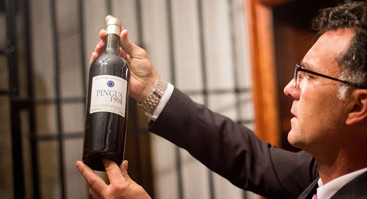 Special wine in the cellar of the Hotel Montíboli