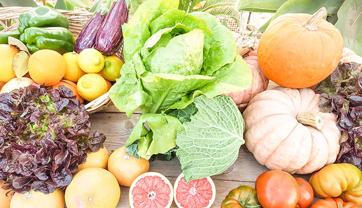 The best selection of fruit and vegetables at the farm Finca El Clot Fruit and vegetables at the Hotel Montíboli