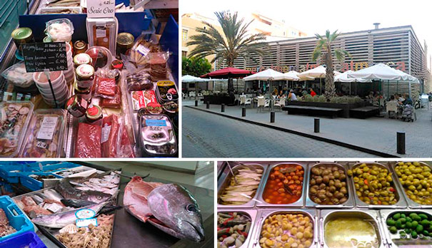Salt-cured products, fish and pickles in the town’s main market